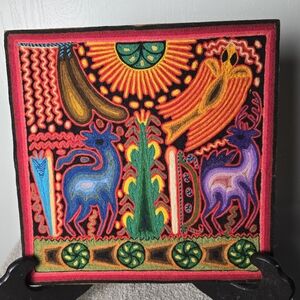 Huichol Yarn Art By Santos Daniel Camillo Jimenez
